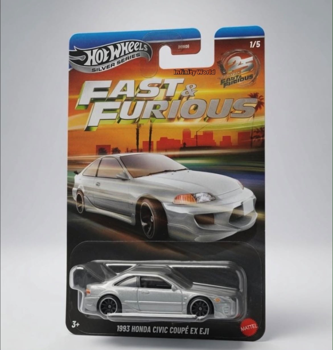Hotwheels Silver Series Fast & Furious 1993 Honda Civic Coupe Ex EJ1