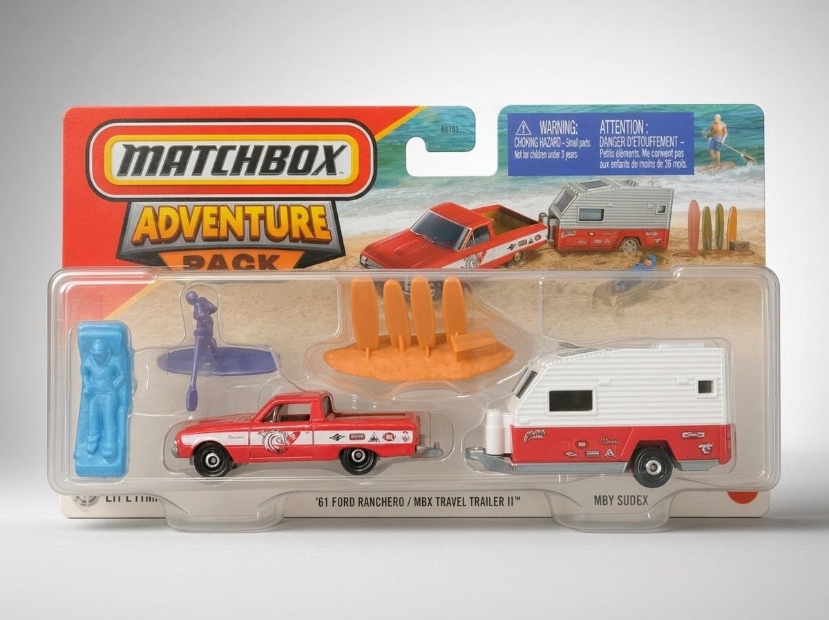 Matchbox Adventure Pack '61 Ford Ranchero / Mbx Travel Trailer II