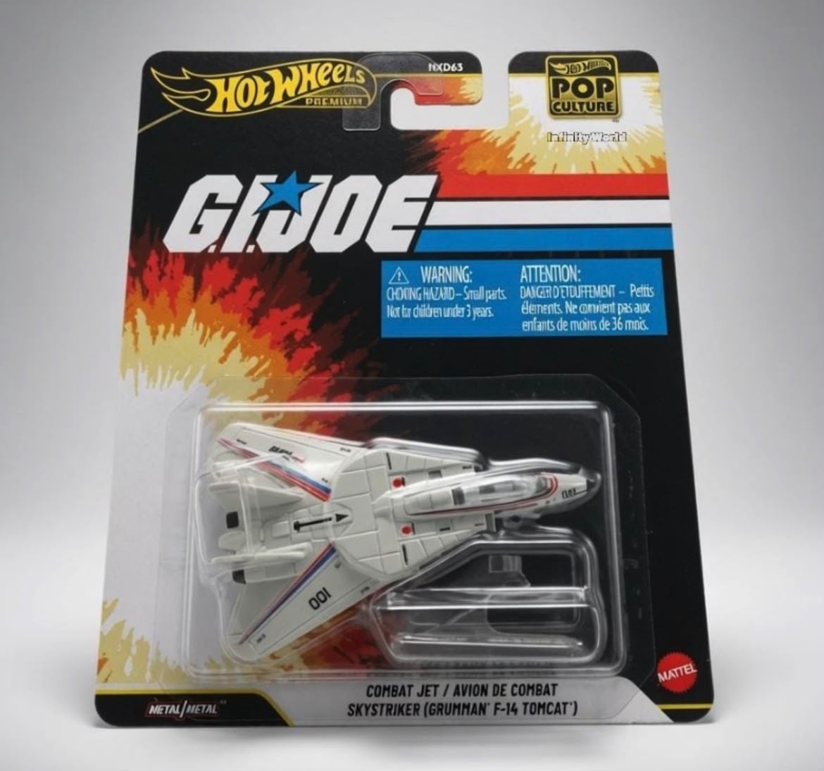 Hotwheels Premium Pop Culture Gljde Combat Jet / Avion De Combat Skystriker (Grumman F-14 Tomcat)