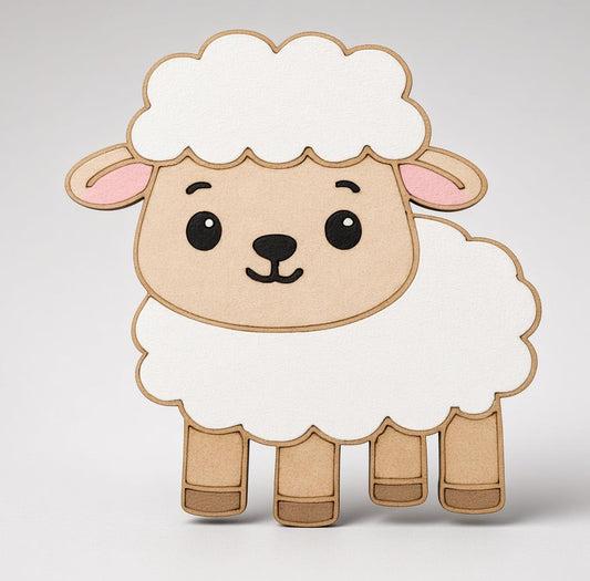 Cute Sheep MDF Wooden Cutout
