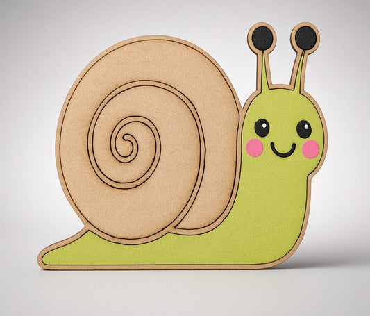 Cute Snail MDF Wooden Cutout