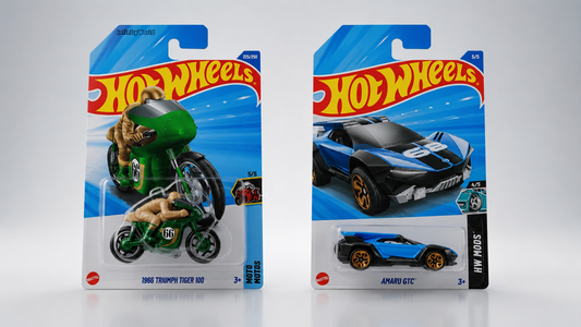 Hotwheels Collector’s Spotlight: 1966 Triumph Tiger 100 Bike & Amaru GTC Car