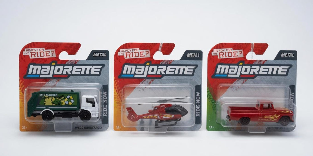 Majorette Die-Cast Collection: Utility Trucks, Rescue Helicopter & Classic Pickup Power