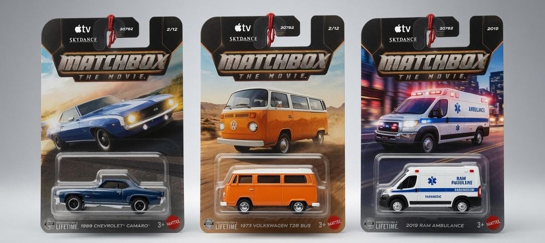 Matchbox 1:64 Scale Collection: Camaro 1969, VW T2B Bus 1973 & Ram Ambulance 2019