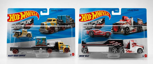 Hotwheels Super Rigs Series: Ultimate Transport Power with Heavy Doody Dumper & Drivin’ Wild