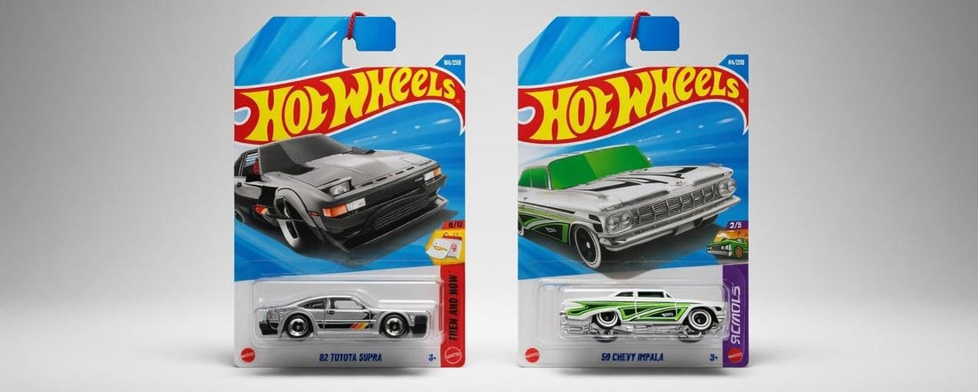 Hotwheels '82  Toyota Supra Then And Now and Hotwheels '59 chevy impala layin ' low