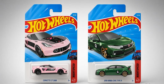 Hotwheels Corvette C7 & Honda Civic Type R: Two Icons of American and Japanese Performance