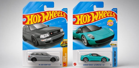 Hotwheels ’94 Audi Avant RS2 & Gordon Murray Automotive T.33 – Classic Performance Meets Modern Supercar Design