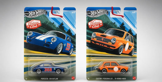 Hotwheels Vintage Club 68: Porsche 358 Outlaw & Custom ’70 Honda N600