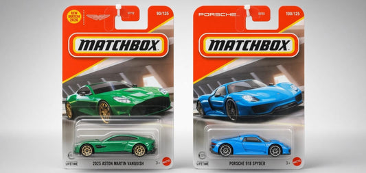 Matchbox 2025 Aston Martin Vanquish & Porsche 918 Spyder: A Stunning Supercar Collection for Diecast Fans