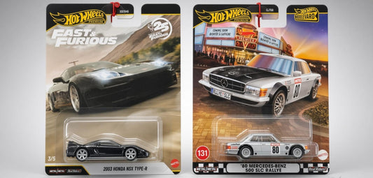 Hotwheels Premium 2003 Honda NSX Type-R & ’80 Mercedes-Benz 500 SLC Rallye