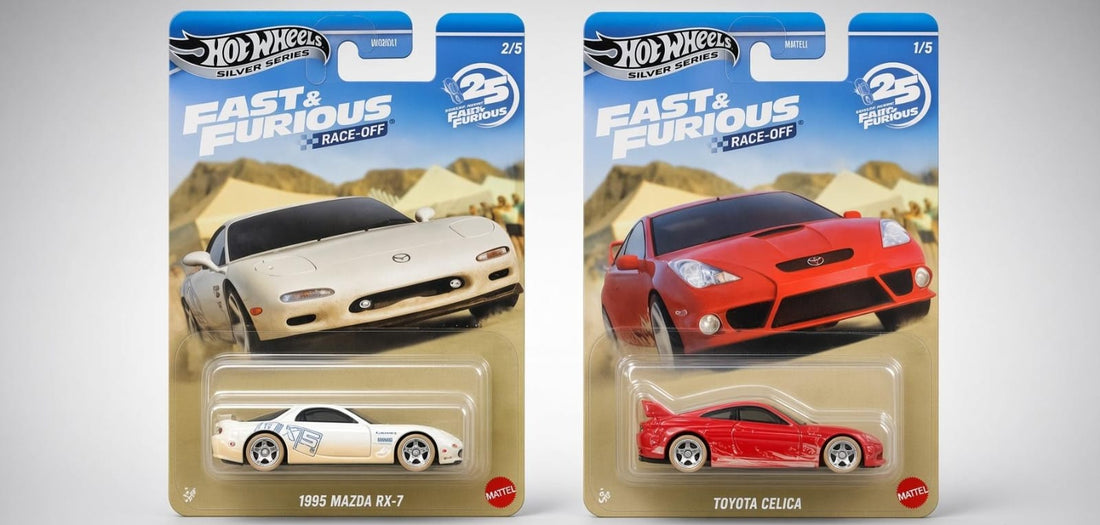 Hotwheels Silver Series Fast & Furious: 1995 Mazda RX-7 & Toyota Celica