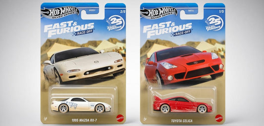 Hotwheels Silver Series Fast & Furious: 1995 Mazda RX-7 & Toyota Celica