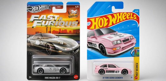 Hotwheels 1995 Mazda RX-7 & 1987 Ford Sierra Cosworth – Two Performance Legends
