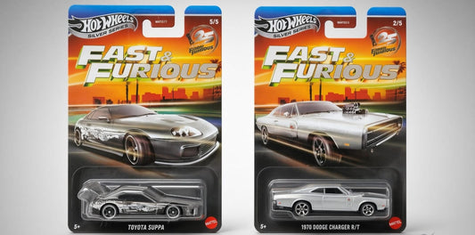 Hotwheels Fast & Furious Toyota Supra & 1970 Dodge Charger R/T  Iconic Car Collection