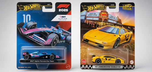 Hotwheels Premium Collection: BWT Alpine F1 & Lamborghini Diablo SV