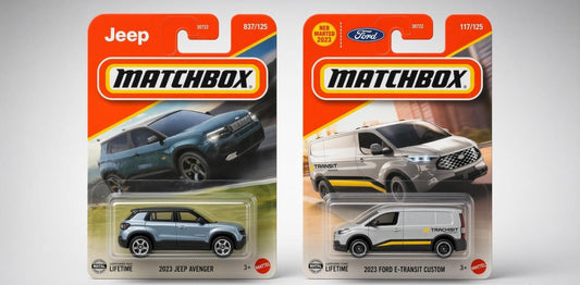 Two Modern Icons  Jeep Avenger & Ford E-Transit Custom Matchbox