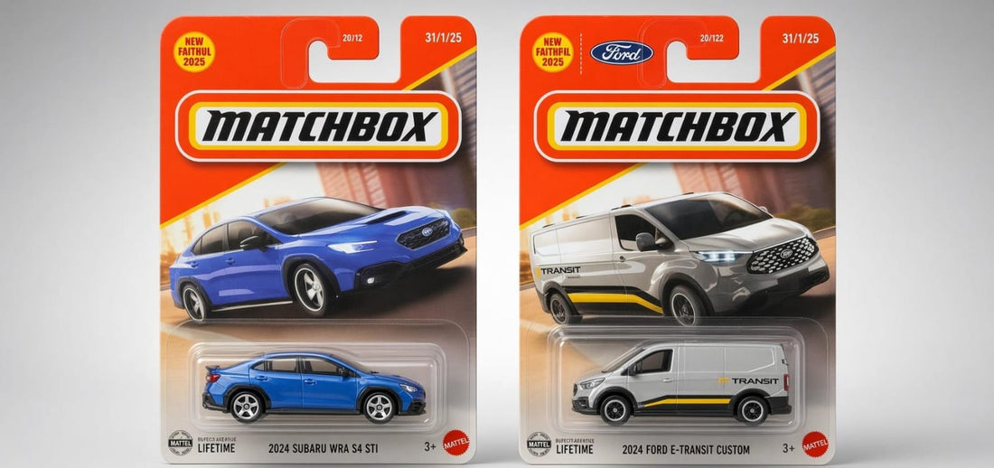 Matchbox 2024 Subaru WRX S4 STI & Ford E-Transit Custom – Modern Die-Cast Collection