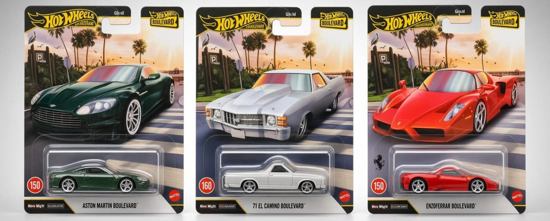 Hotwheels Boulevard Collection: Aston Martin, El Camino & EnzoFerrari