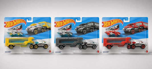 Hotwheels Super Rigs Aqualiner Collection – Three Bold Color Variations