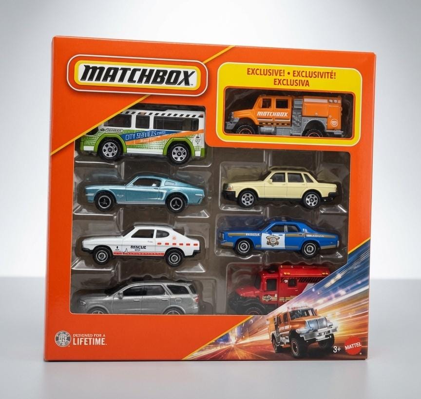 Matchbox International Workstar Brushfire Truck/ Camion A Incendie, 1986 Volvo 240, 1978 Dodge Monaco Police, 4x4 Scrambulance , Mbx City Bus /Mbx Mbx Vie Autobus, 1968 Ford Mustang Fastback, 1970 Ford Capri Rs2600
