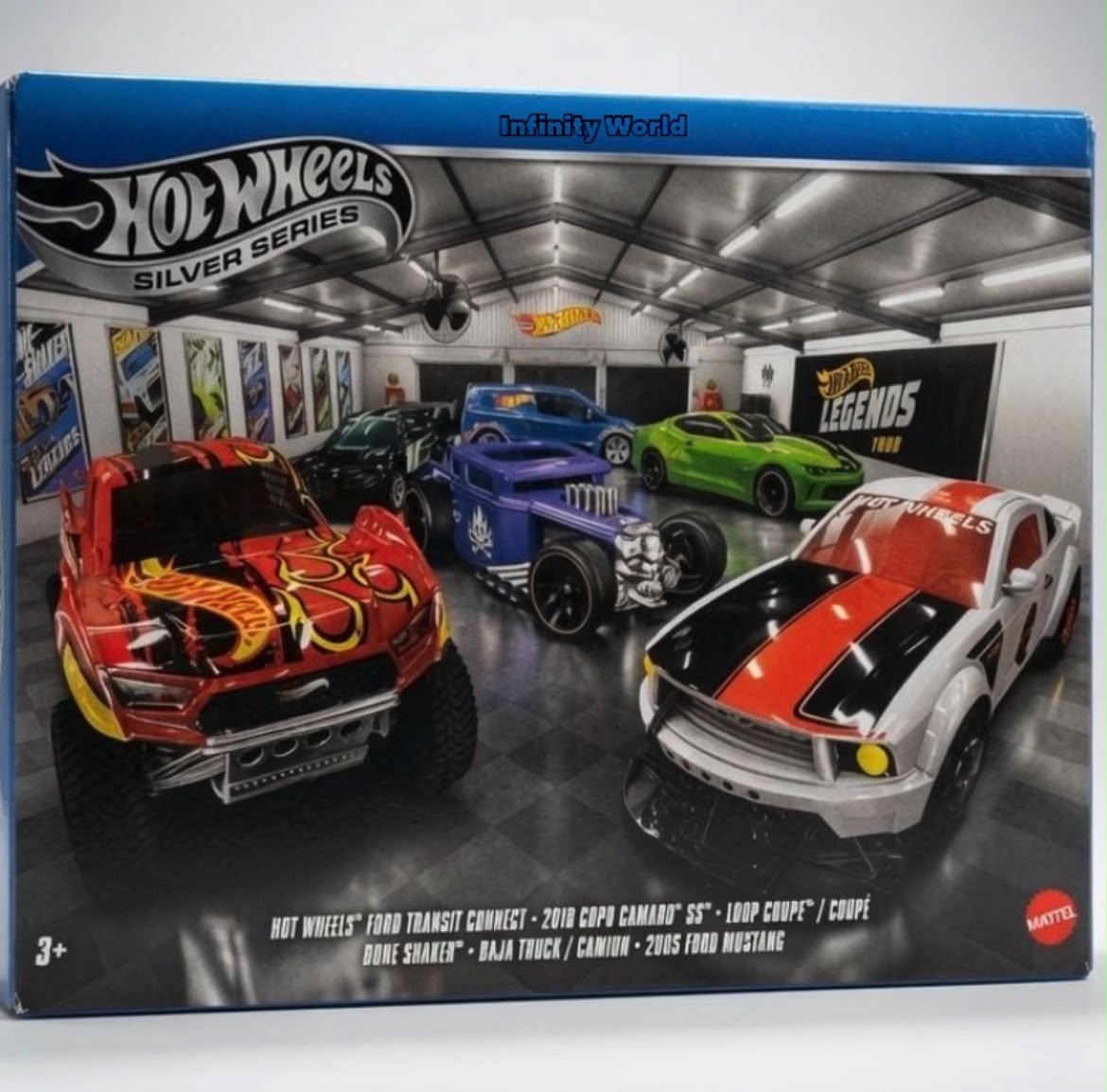 Hot Wheels Silver Series Garage Collection Box Set – Ford Mustang, Camaro SS & Baja Truck Die-Cast Cars