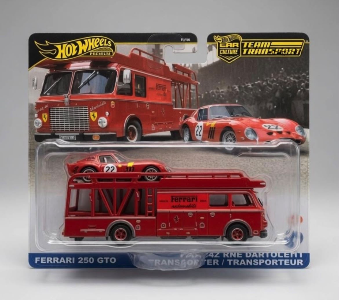 Hotwheels Premium Ferrari 250 Gto Fiat 642 Rn2 Bartoletti Transporter