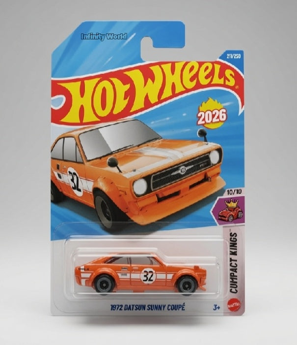 Hotwheels 2026 1972 Datsun Sunny Coupe Compact Kings