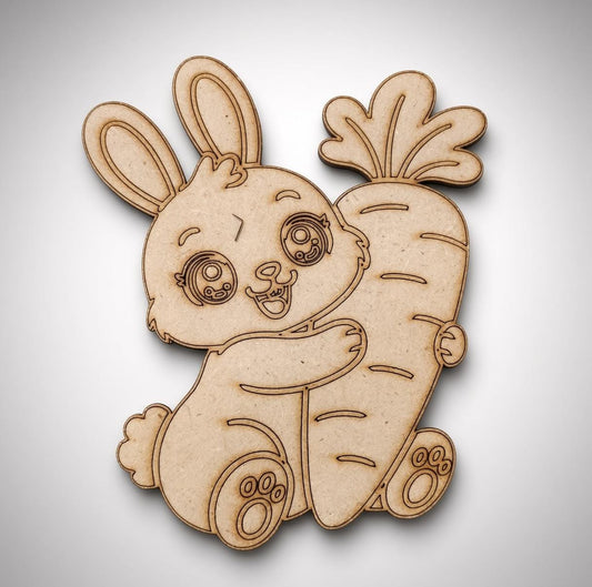 DIY MDF Bunny and Carrot Fridge Magnet