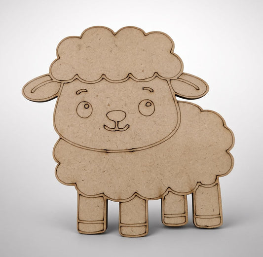Cute Sheep MDF Wooden Cutout
