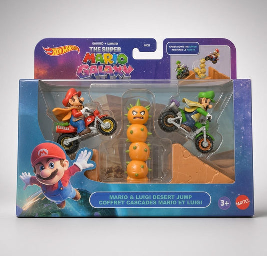 Hotwheels Mario & Luigi Desert Jump Coffret Cascades Mario Et Luigi
