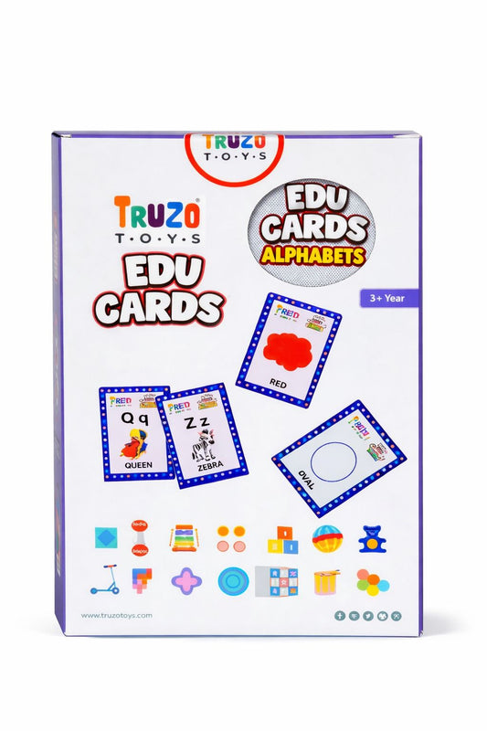 Truzo Toys Edu Cards Alphabets Learning Set for Kids (3+ Years) – ABC Flash Cards for Early Education