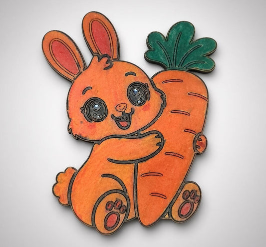 DIY MDF Bunny and Carrot Fridge Magnet